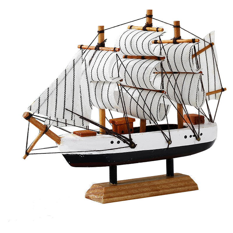 Wooden Blue Sailing Boat