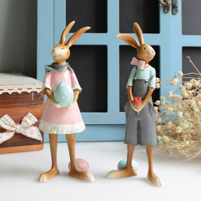 Rabbit Figurines Miniature Desk